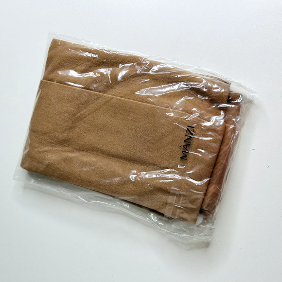 NIB Manzi Suntan Reinforced Toe Soft Stretchy Durable Pantyhose Stockings Small - Picture 5 of 10